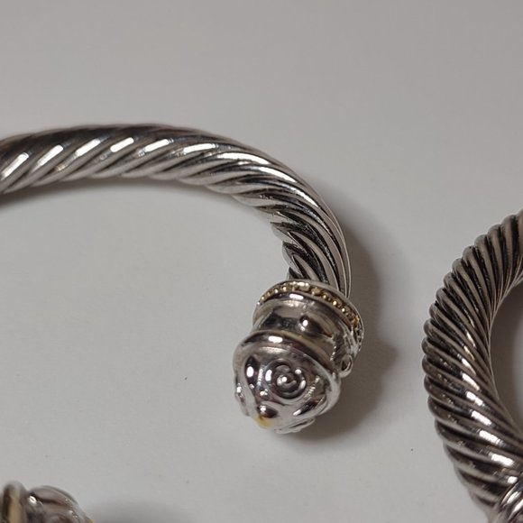 Lot Of 2 Silver Tone Metal Bracelets - Picture 6 of 13